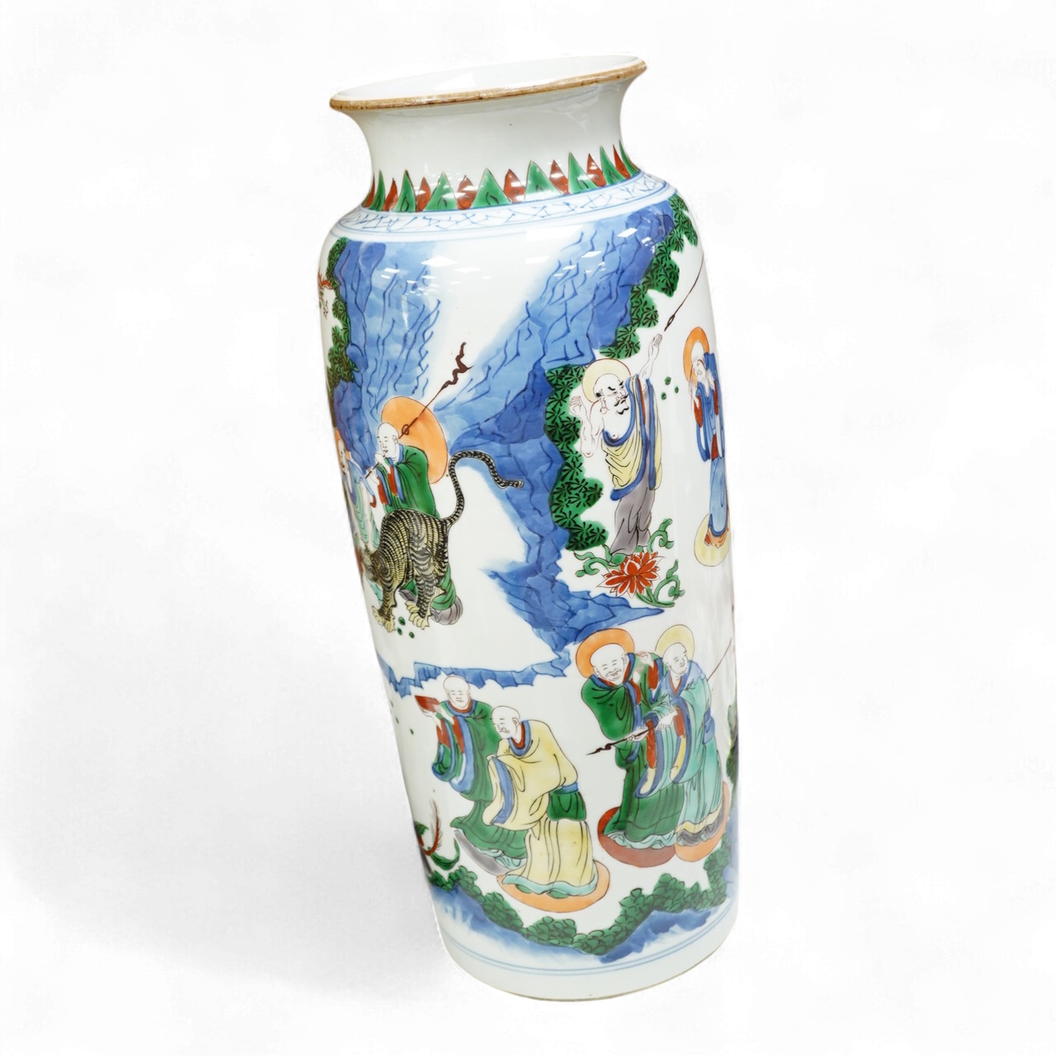 A Chinese porcelain famille verte vase, 38cm high